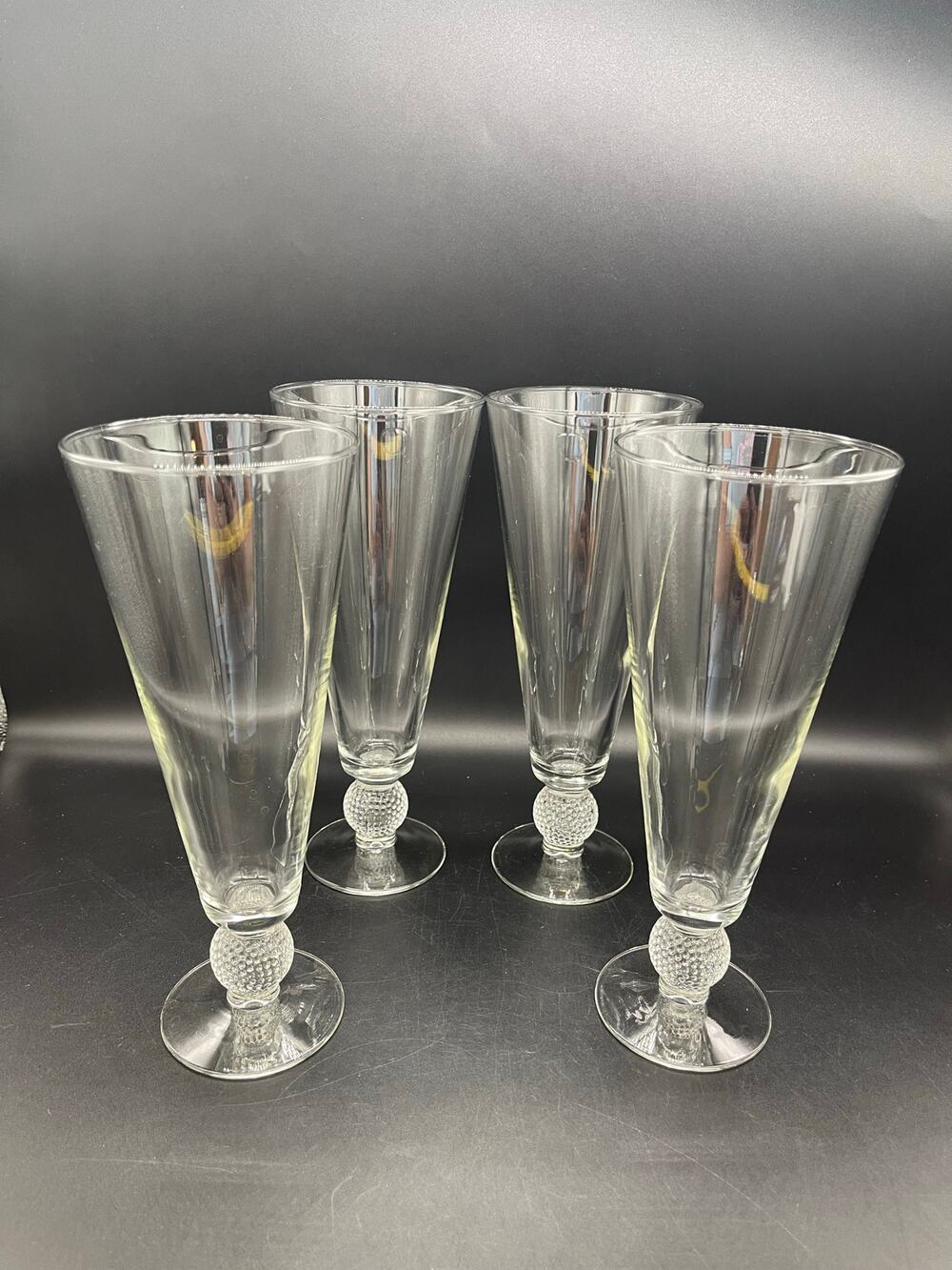 Libbey Golf Ball Clubhouse Collection Set of 4 Pilsner Goblets 9.5"